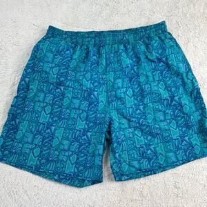 G2000 Blue Vintage swim shorts trunks men’s size Large GEO Print AOP